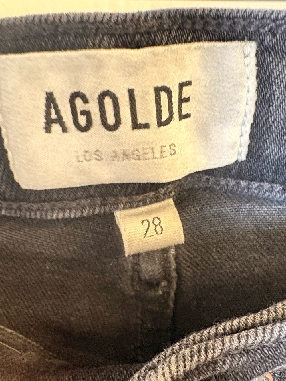 AGOLDE Black Distressed Raw Hem Skinny Jeans Modern Grunge Size 28 - Picture 3 of 4